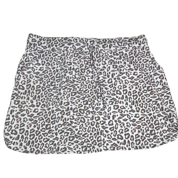 Nine West Dresses & Skirts - Nine‎ West Womens Leopard Print Skirt XL Drawstring Waist Casual Mini Skirt